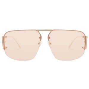 Aviator Sunglasses Retro Metal Rimless Frame SJ1192 Brown